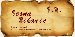 Vesna Mikarić vizit kartica